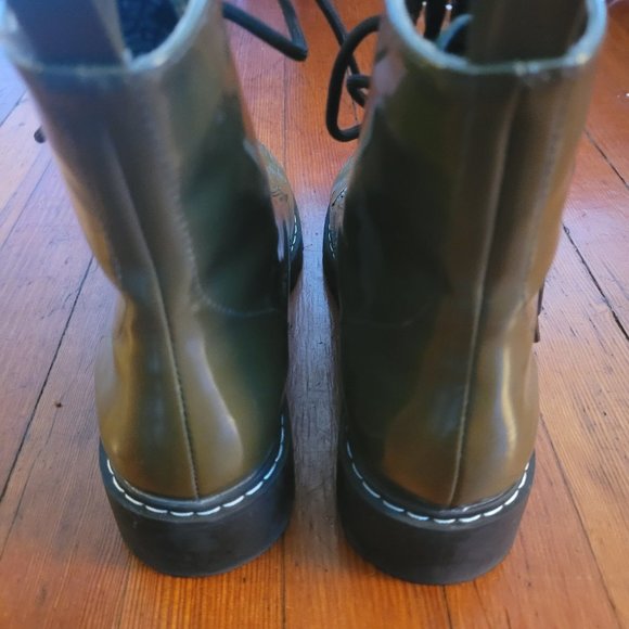 H&M Dark Green Combat Boots, sz 8 EUC - Picture 5 of 8